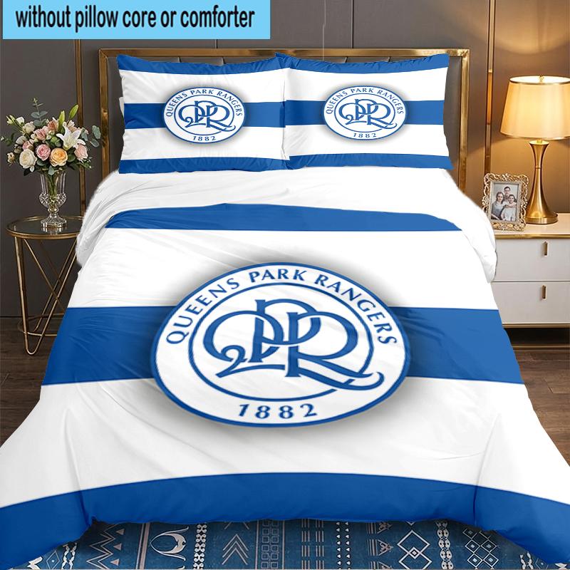 3PCS Queens Crest Football Bedding set,Ideal For1pc Duvet Cover And 2pcs Pillowcases Perfect for Christmas gift,Ideal for Bedroom, Dormitory