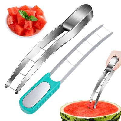 Watermelon Cutter Slicer Stainless Steel Fruit Splitter with Safe Grip Melon Slicers Tool Kitchen Gadget