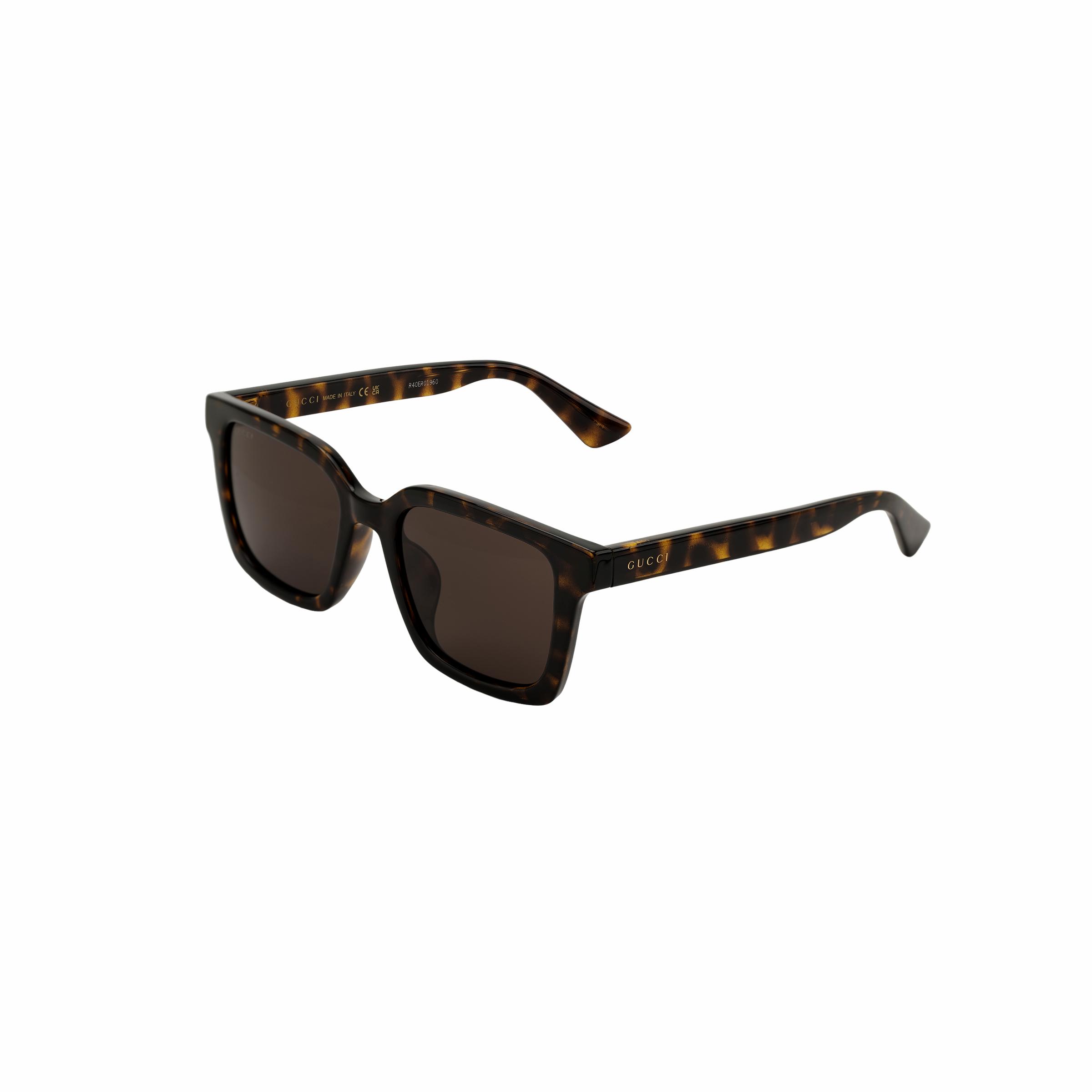 Gucci Minimalist Logo Series Quality Material GG1582SK Tortoiseshell Square Sunglasses Men sunglasses GG1582SK-002 Dust Bag+Eyeglass Case (Random Color)