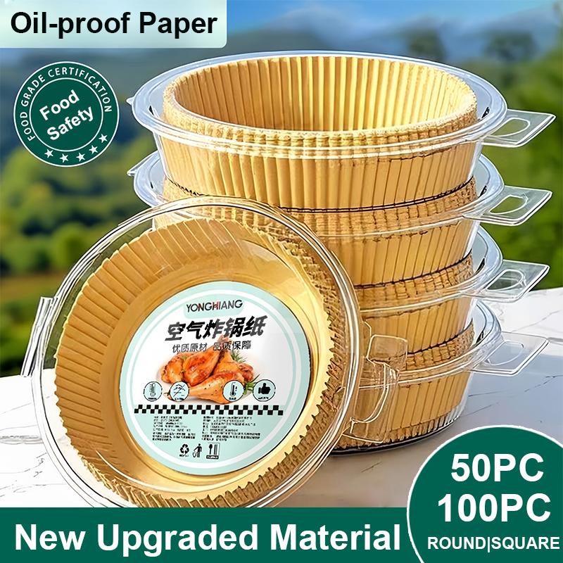 High Temperature Resistant Paper Trays For Air Fryers Oil Absorbing Paper Food Grade Silicone Paper Round Square Baking