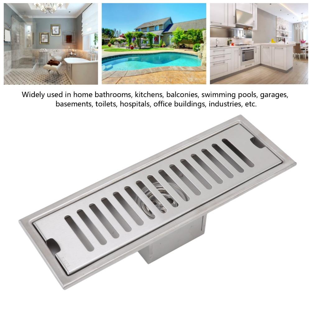 30 × 10 cm / 11.81×3.94in Linear Shower Drain Rectangular Shower Floor Drain Channel Drain  Kitchen