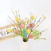 2025 Easter Decoration Artificial Egg Pearl Flower Branch Colorful Foam Eggs Branches DIY Bouquets for Easter Party Home Decors