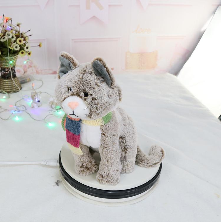 Foreign Trade Simulation Kitten Plush Doll - Children's Birthday Gift Cat with Scarf