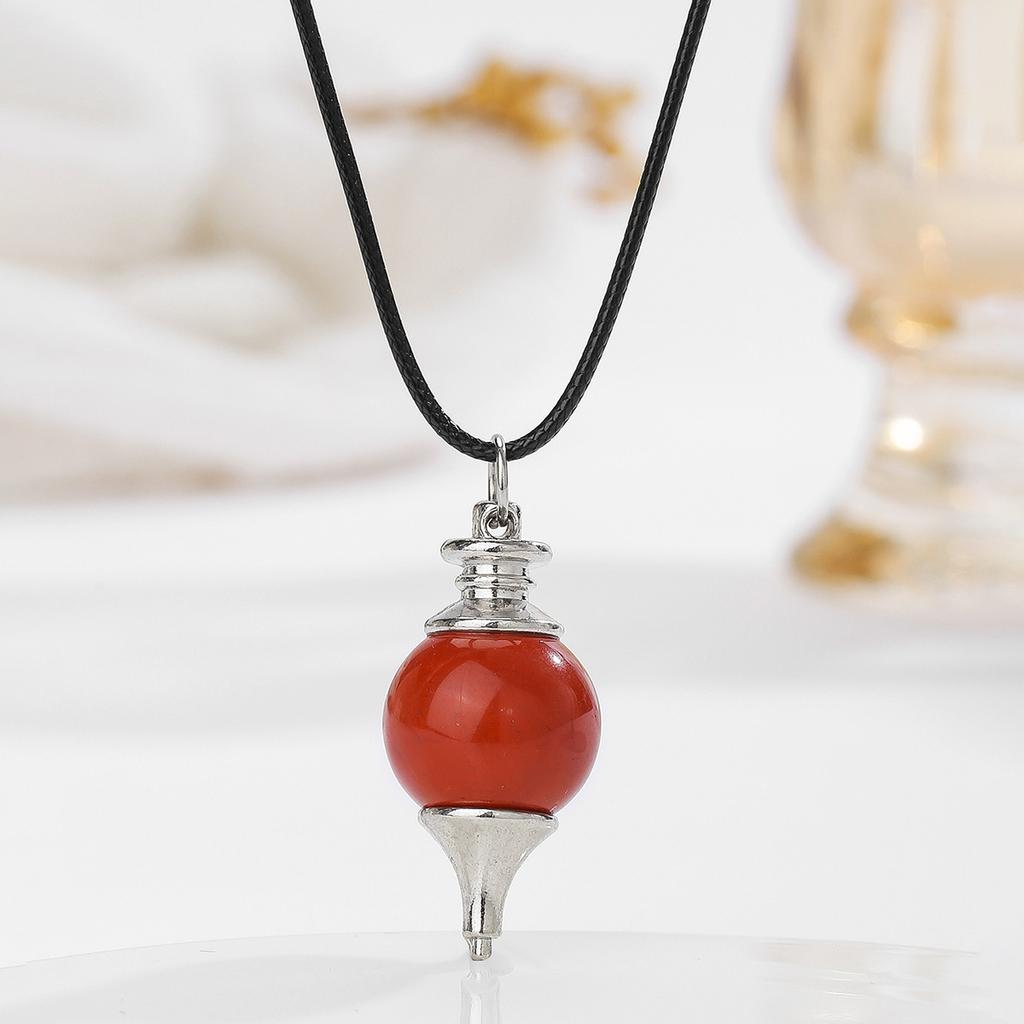 Natural crystal pendant, amethyst, spherical spirit pendant, Bohemian necklace, jewelry