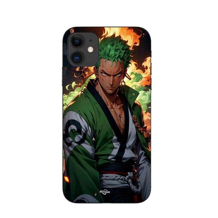 Coque de téléphone - Maniacase - Iphone 12 mini - One piece Zoro - 3D art Fanart - Silicone noir
