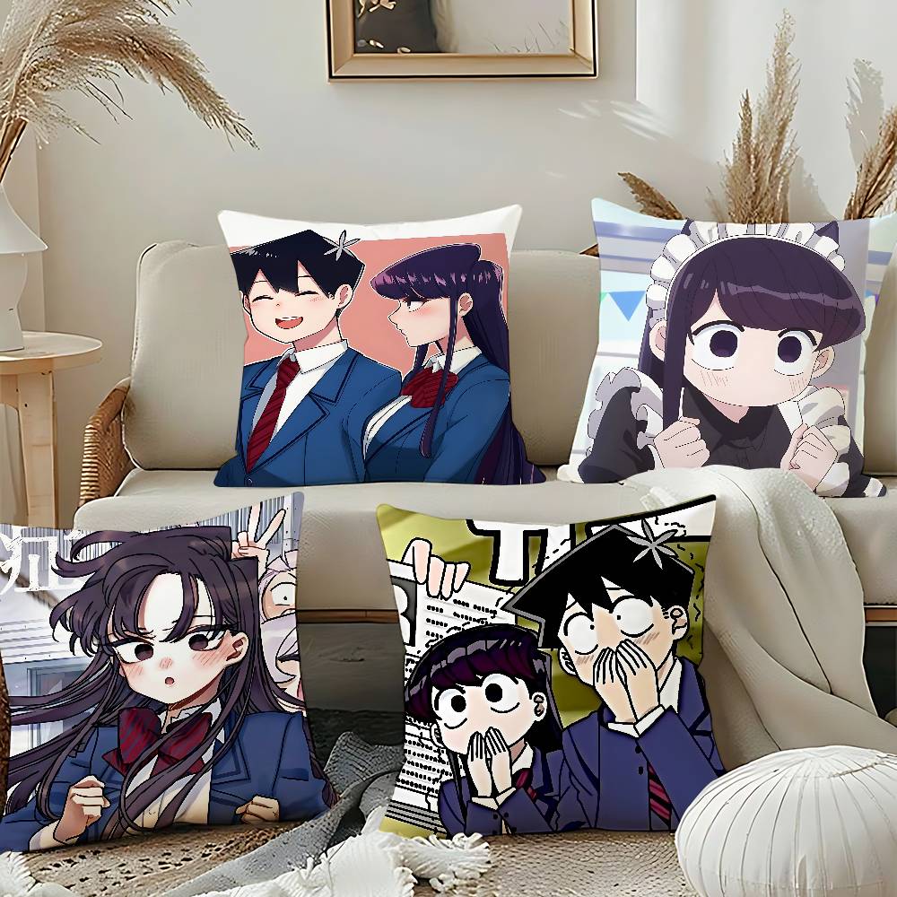 Anime K-Komi Can't Communicate Throw Pillow Covers Pattern Cushion Cover Suitable For Sofa Bedroom Car Pillow Cover