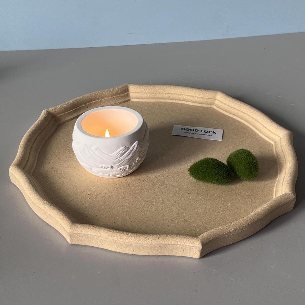 Sail Relief Cabin Candle Cup Silicone Mold Circular Potted Plant Gypsum Cement Mold