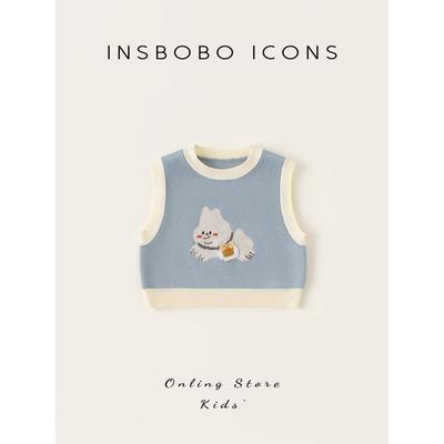 Insbobo Girls' Sweater Autumn Style Knitted Vest for Little Girls, Stylish Autumn Top for Babies, Children's Clothing