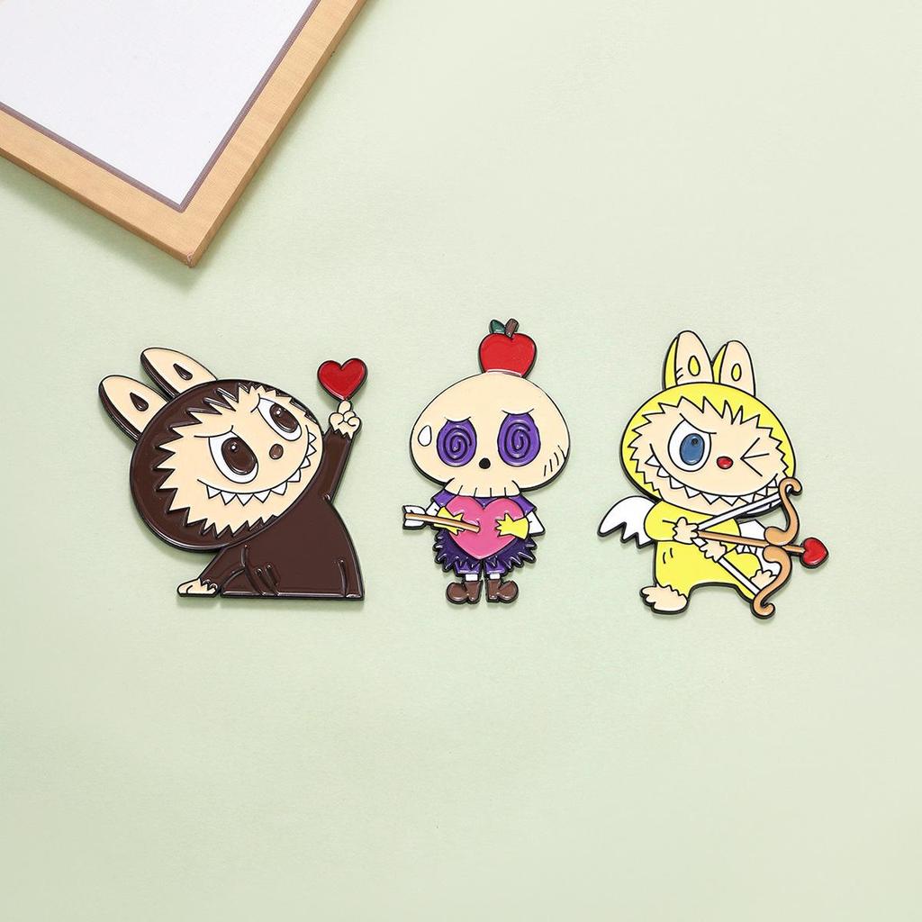 Halloween Labubu Cartoon Metal Magnet & Sticker for Fridge, Car, and Phone Case