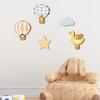 5 Pcs Hot Air Balloon Wall Art with Star Cloud Cartoon Animal Wooden Balloon Nursery Decor Boho Wall Sculpture for Living Room Bedroom Playroom