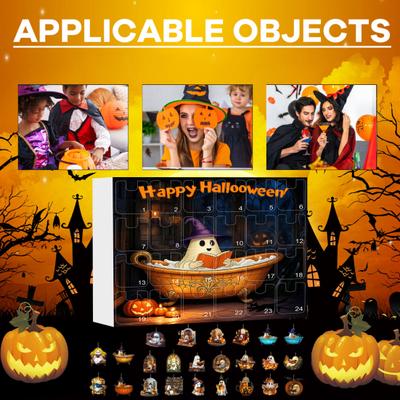 Halloween Advent Calendar 2D Acrylic Reading Ghost Hanging Ornament Set 24 Days
