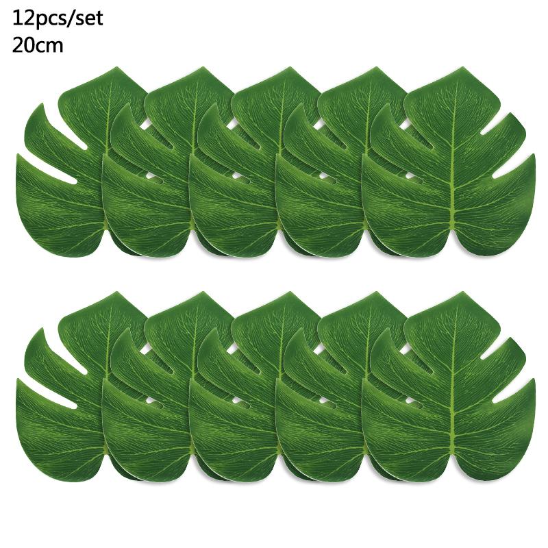 Tropical Palm Leaves Monstera Artificial Silk Turtle Leaf for Home Hawaiian Luau Beach Wedding Decoration Summer Party Supplies