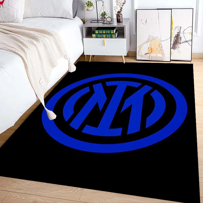 Tappeto con Stemma Inter Milan Stampa Artistica Adatto a Tutte le Stagioni Arte Moda Decorazione per Dormitorio