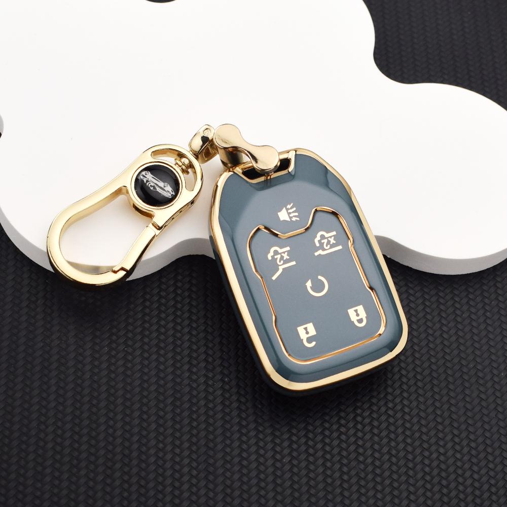 6 Buttons Smart Keyless Key Fob Shell Case For Chevy Suburban Tahoe Gmc Yukon Xl Denali Hyq1Aa - Car Key Cover Protector