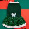 Autumn Winter Pet Plush Dress Christmas Dog Glitter Dress Small Teddy Dress Cat Clothes Dog Dresses for Small Dogs Puppy