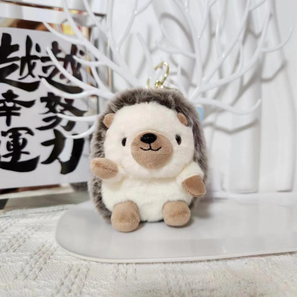 Adorable Little Hedgehog Keychain Stuffed Doll Cute Hedgehog Plush Keyring  Bag Pendant