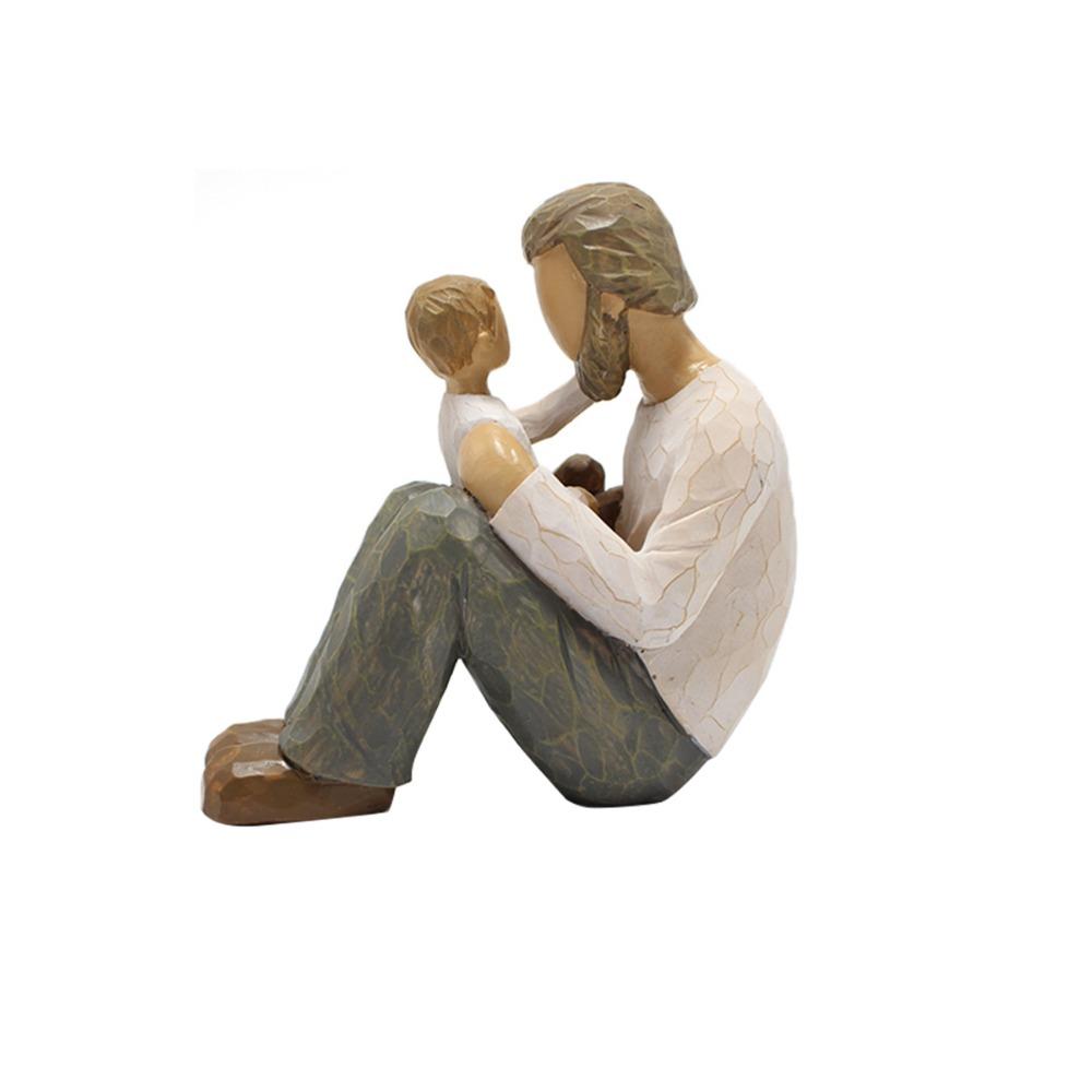 

Уникальные трогательные статуэтки отца и сына, скульптуры ручной резьбы по дереву, подарок на День благодарения Father and Son