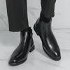 Men’s Chelsea Short Boots Business Formal High Top Boots Brown Tuxedo Ankle Boots Black Boots Large Size
