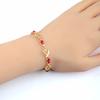 Sexy Lady Fashion 18k Gold Plated Heart 5 Colors Stones Bracelets & Bangles Jewelry
