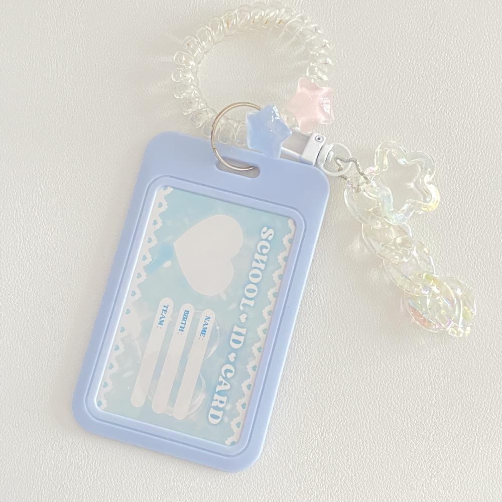 New High Beauty Card Holder Vertical Love Gradient ID Card Holder Flash Pink Credit Card Holders Bus Student