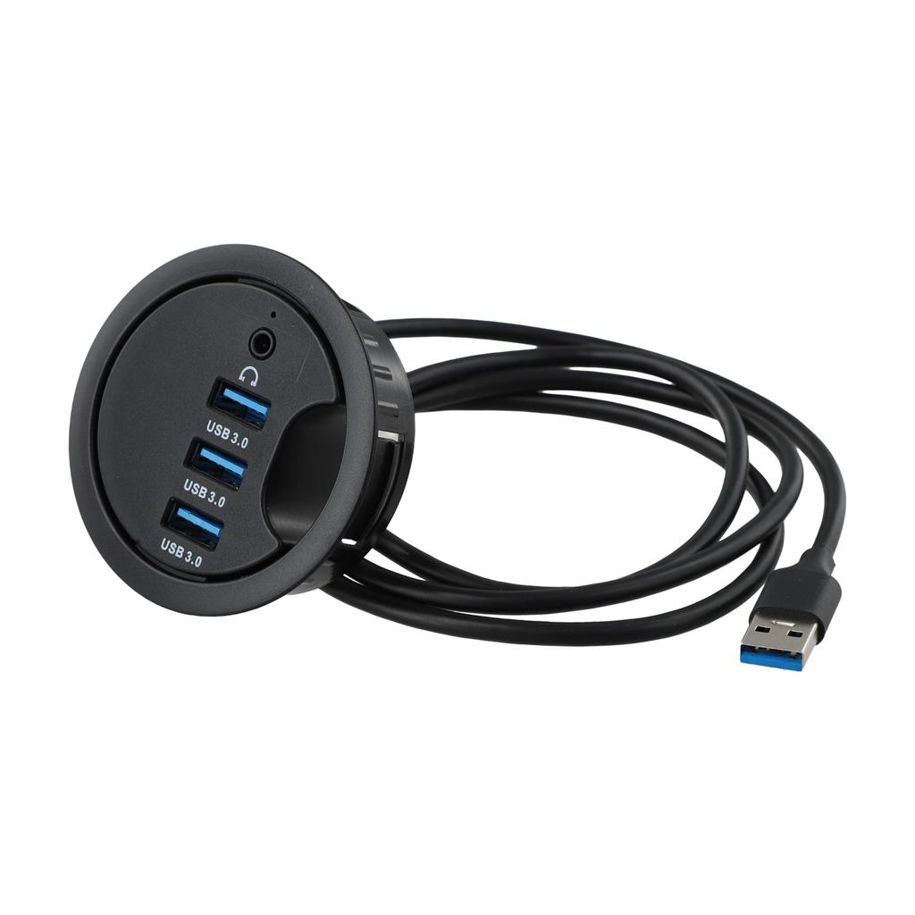 Efficient USB 3 0 Hub with Integrated Audio Interface for Headphones and Microphones Perfect for Any Workspace