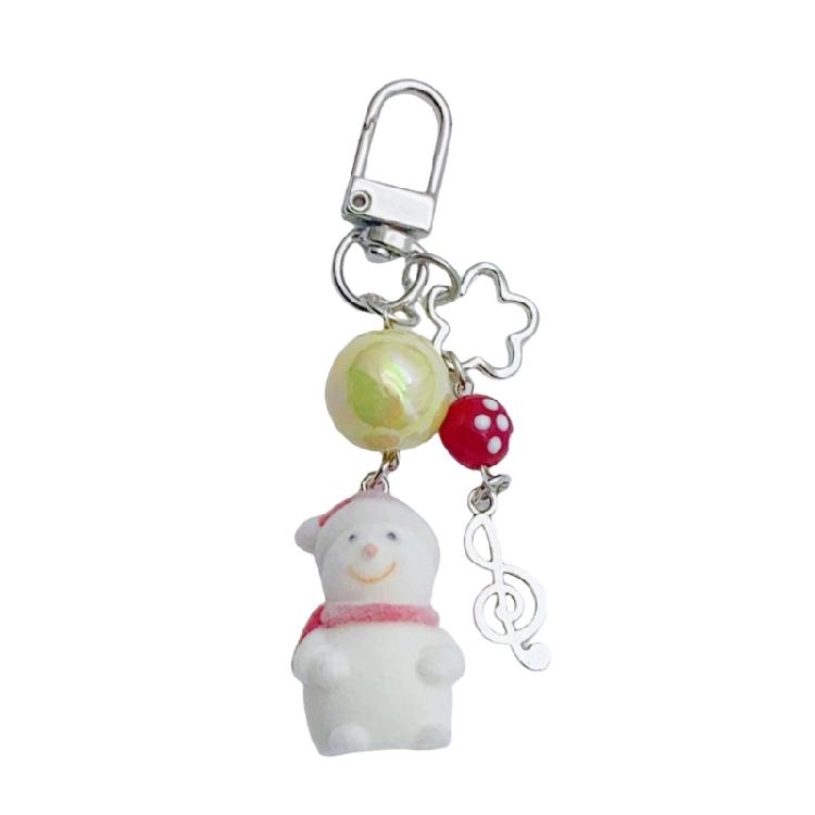 Creative Fun and Lovely Snowman Keychain Charm Pendant Fashion Accessory for Crafting and Festive Holiday Decorations
