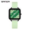 SANDA 3261 Student Quartz Watch Colorful Leisure Waterproof Creative Square Dial Fashion Men's and Women's Watches