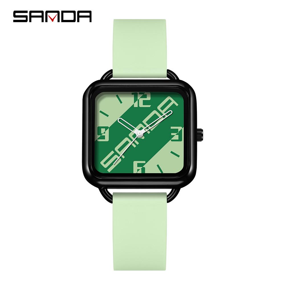 SANDA 3261 Student Quartz Watch Colorful Leisure Waterproof Creative Square Dial Fashion Men's and Women's Watches