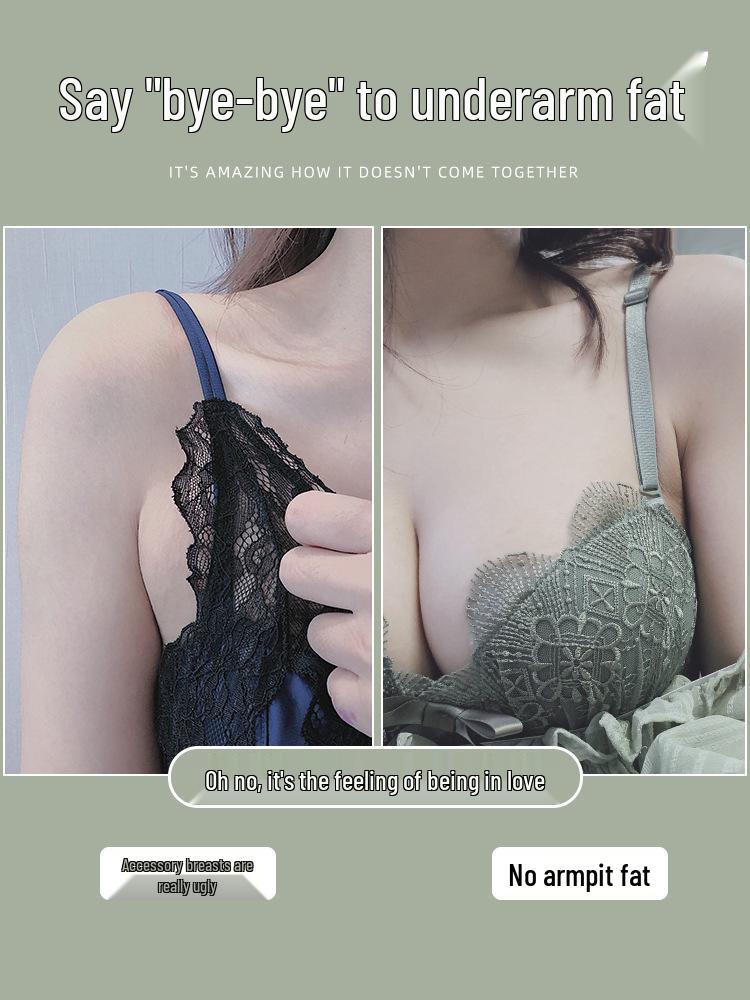 Women's Wirefree Push Up Bra with Side Support - Small Bust, Thickened for Autumn/Winter