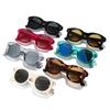  Ins Popular Fashion Square Sunglasses Women Gradient Mirror Shades UV400 Retro Rivets Men Punk Sun Glasses