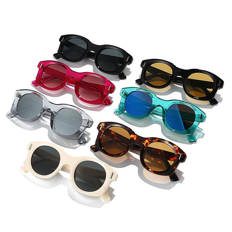  Ins Popular Fashion Square Sunglasses Women Gradient Mirror Shades UV400 Retro Rivets Men Punk Sun Glasses