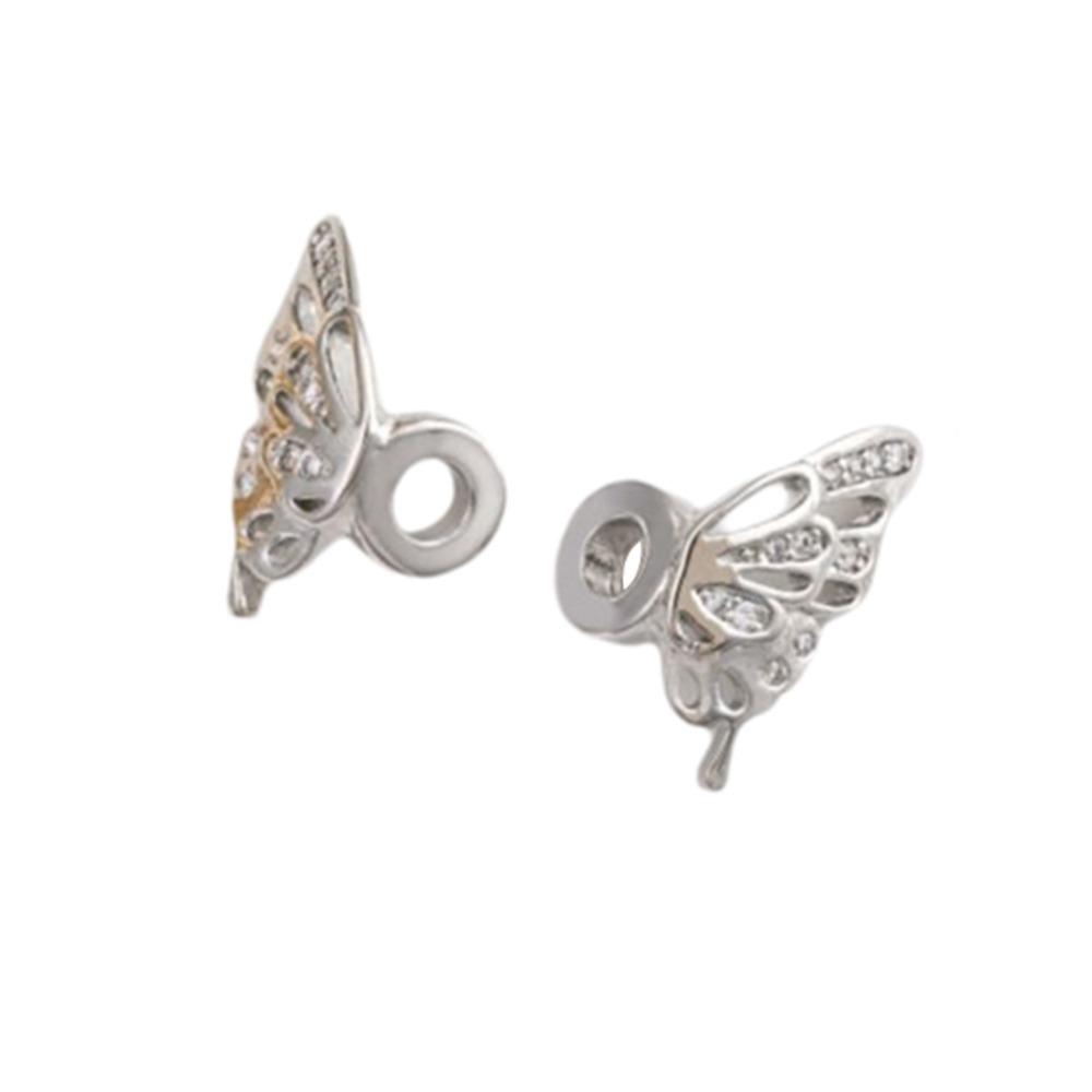

Fashion Copper Zircon Butterfly Beads DIY Bracelets Accessories Spacer Beads Shiny Jewelry Supplies Bracelets Making срібний
