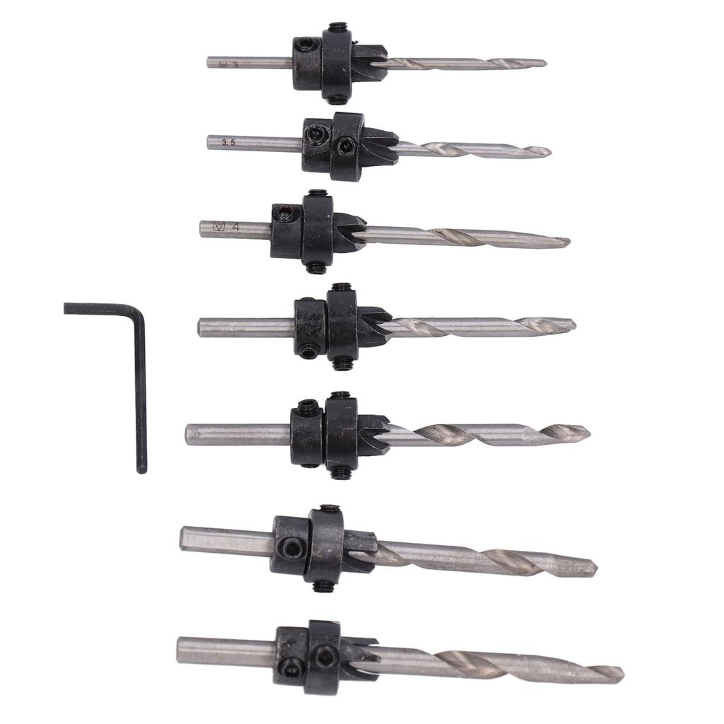 8 Teile/satz Kegel Senker Bit Schraube Set High Speed Stahl Holz Pilot Loch für Woods