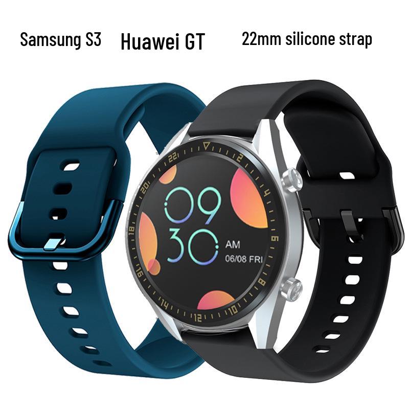 Samsung Galaxy Active 22mm Silicone Watch Band for Samsung S3 and Huawei GT2 46mm - Universal Replacement Wristband