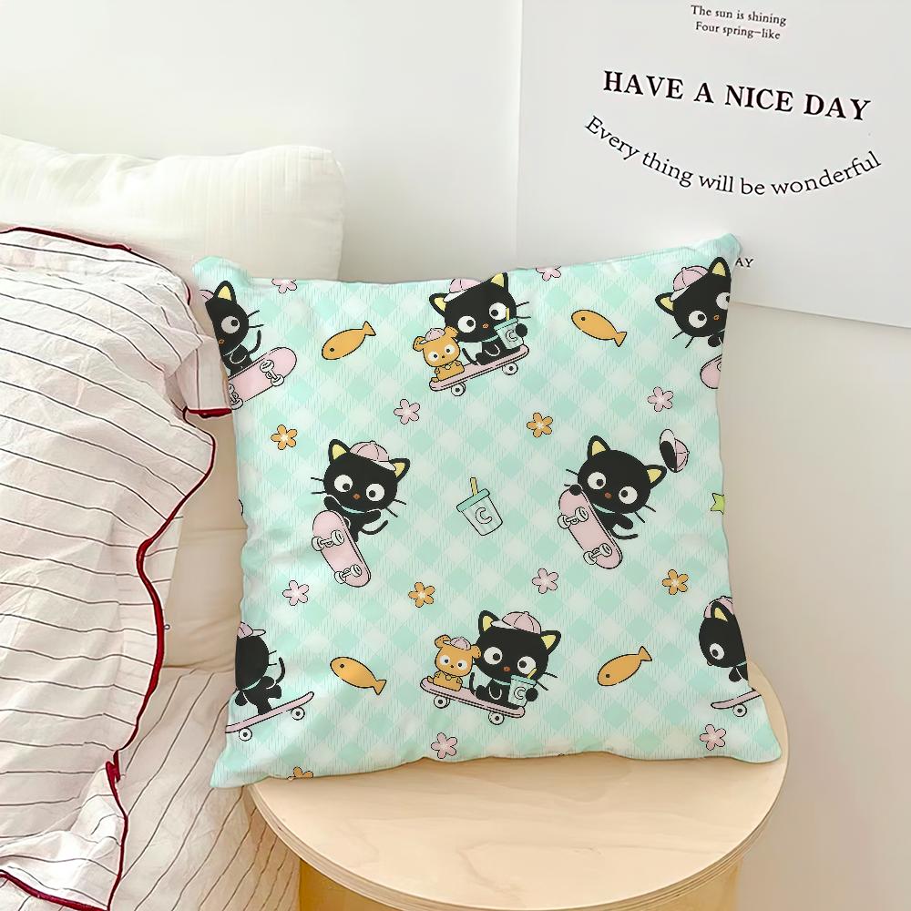 Cute Cartoon Art Chibi Cat C-Chococat Sro Comfort Soft Hogar Pillowcase For Sofa Living Room Bed Home Decor Protective Covers