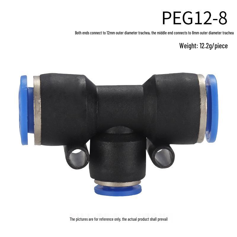 High-Pressure PE Tee & Reducer Pneumatic Quick-Fit Fittings for Air Pipe