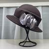 British autumn and winter Australian wool top hat women's flower thousand gold wind fashion versatile small pot hat French retro top hat