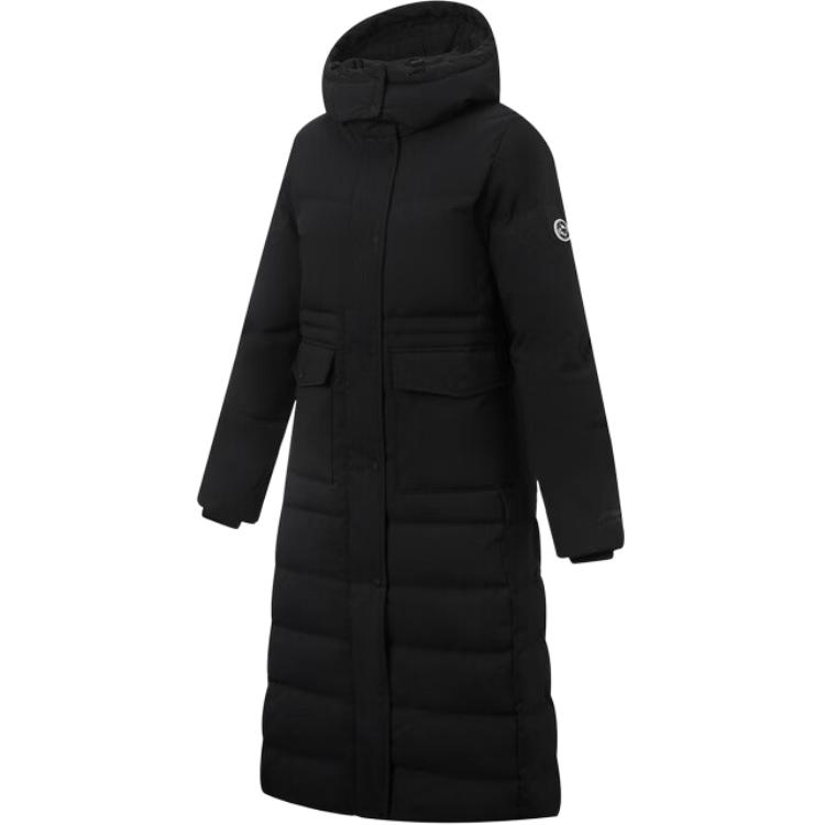 Li Ning Down Jackets Women s Black Hooded Thickened AYMV232-3 L