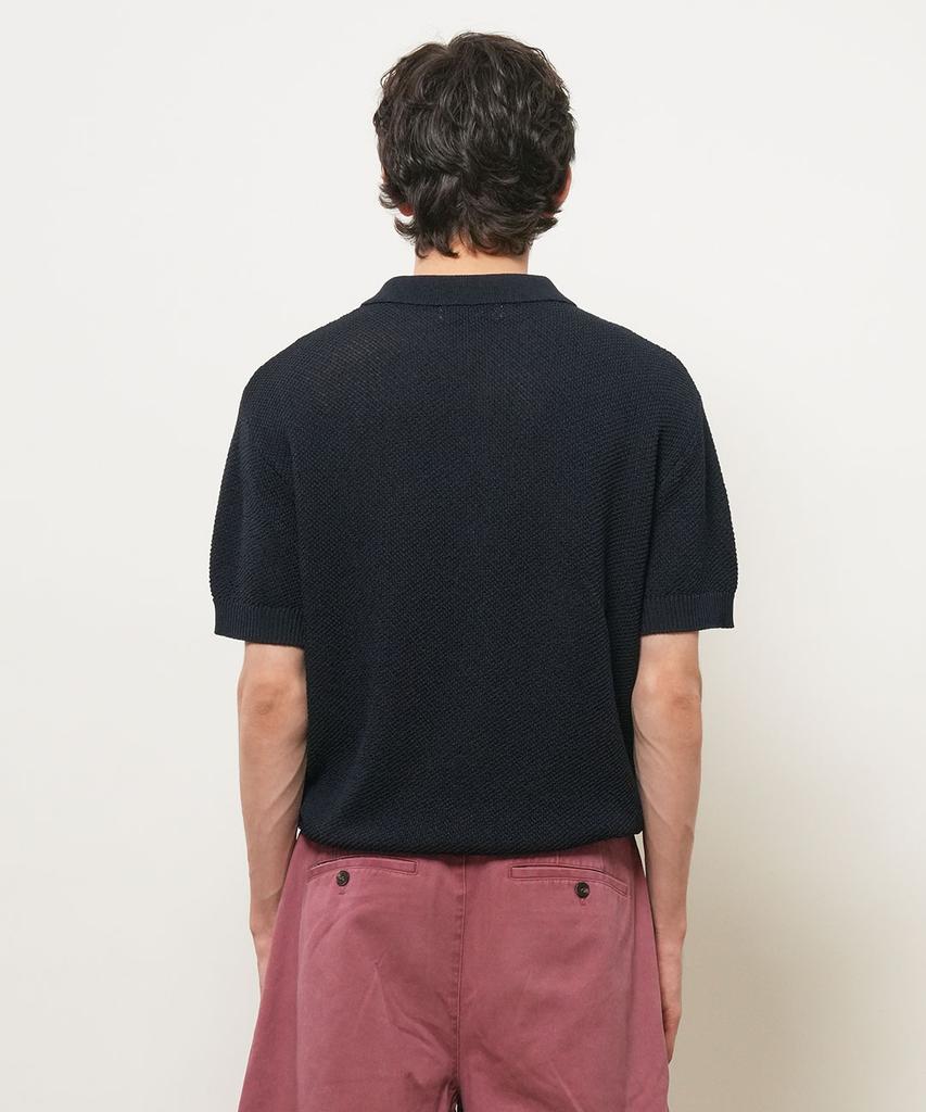 Generalidea Man Button Collar Half Knit [Dark Navy] / Gf2Mkp016