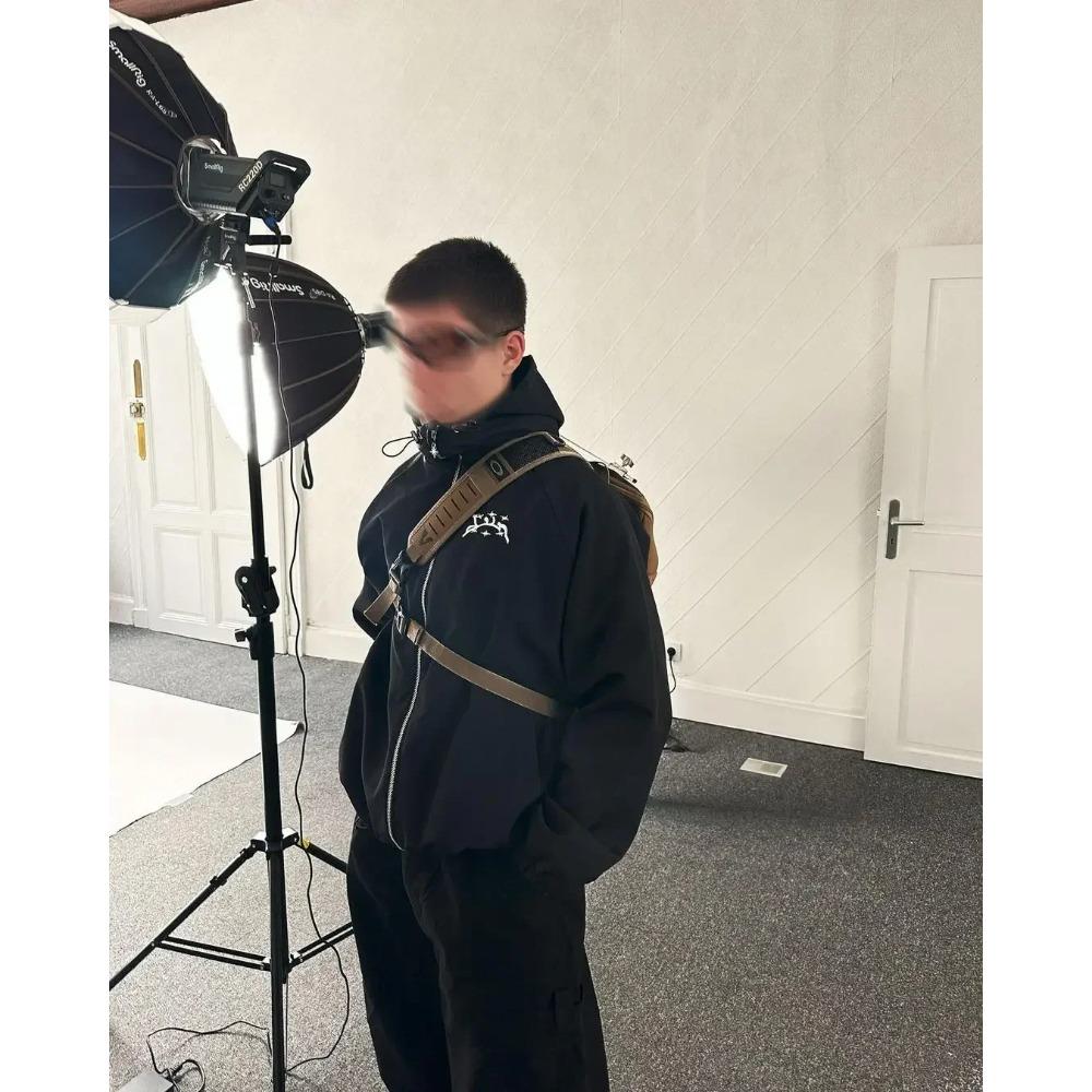 ZYLLO Streetwear Y2k Tepláková bunda Retro Klasický Potisk Větrovka na Zip Mikina s Kapucí Pánská Dámská Móda Harajuku Bomber Bunda Topy