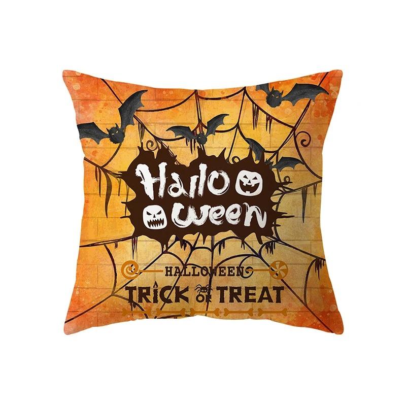 Halloween Theme Pillow Cover Car Office Living Room Sofa Halloween Pumpkin Lantern Decoration Pillow Cover
