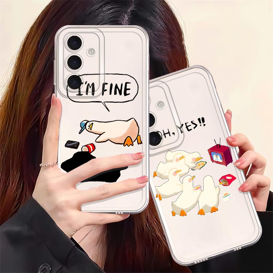 Cartoon Duck Case for Samsung Galaxy A57 A26 A24 A56 A25 A51 A34 A35 A52 A36 A37 A55 A54 A15 A52 A17 A14 A16 Phone Cover A23 A31