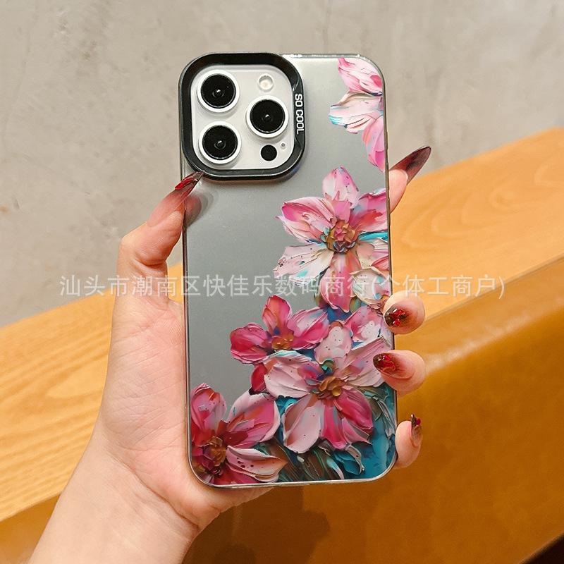 Oil painting retro flower for iPhone17ProMax/16/15/14/13/12/11 iPhone xs case
