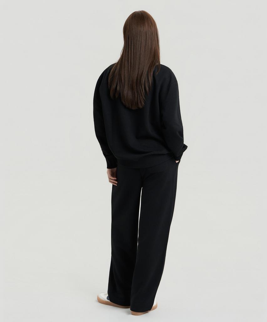 Delma W Wellness Club Semi-Wide Sweatpants - Black