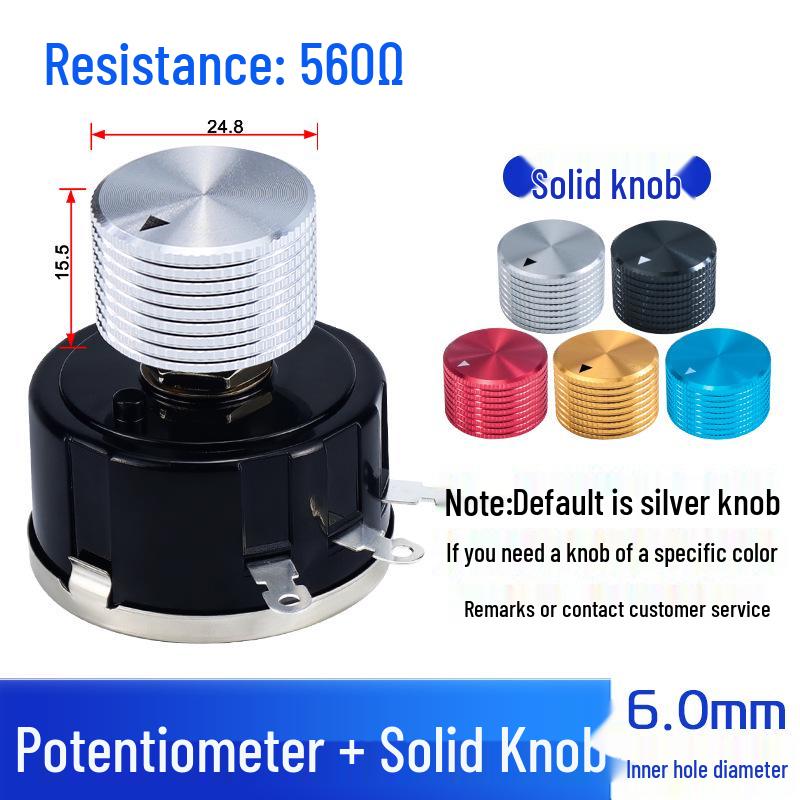 WX112 050 Adjustable Single-Turn Wirewound Potentiometer: 47, 560 Ohm, 1K, 2.2K, 4.7K, 10K, 47K Knob