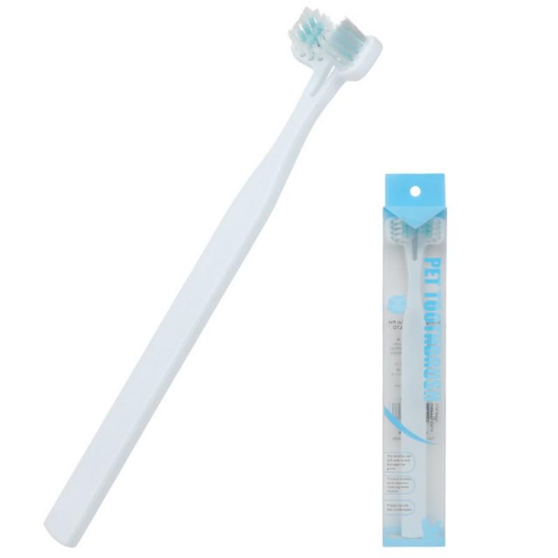 Pet Toothbrush Dog Toothbrush Dog Teeth Cleaning Double Brush for Dogs Oral Care Double Head Dogs Toothbrushes Pet Supplies