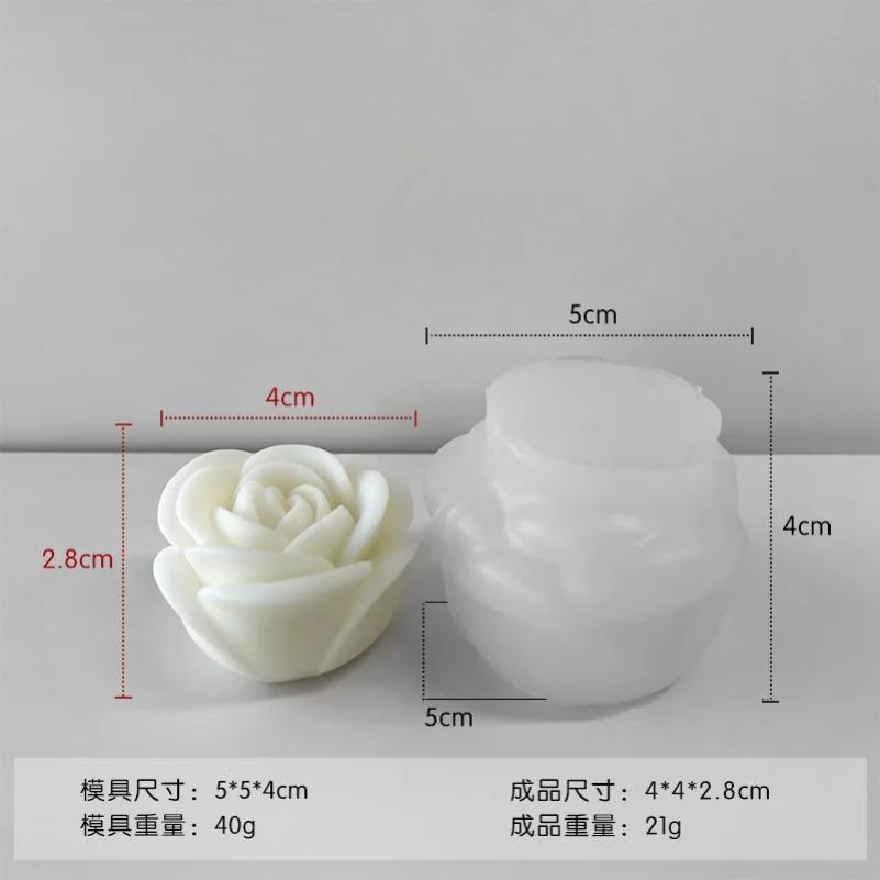 Valentine s Day rose flower silicone candle mold 3D Peony flower soap plaster resin mold DIY chocolate cake baking tool