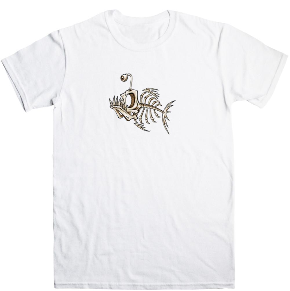 Big and tall t-shirt fish bones funny fishing decal tee shirt for men S