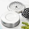 Coil Incense Holder Stainless Steel Fireproof Kick Proof Portable Aromatherapy Round Fly Coil Holder Box with Lid for