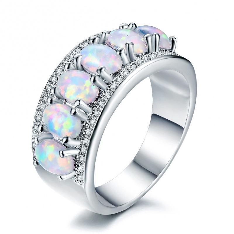New Oval Orbo Platinum Ring Wind Big Brand Exaggerated Ring no. 6 белый